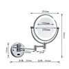 Induction bathroom makeup mirror black/brushed gold brass wall mounted extension folding double-sided LED light mirror bathroom 4