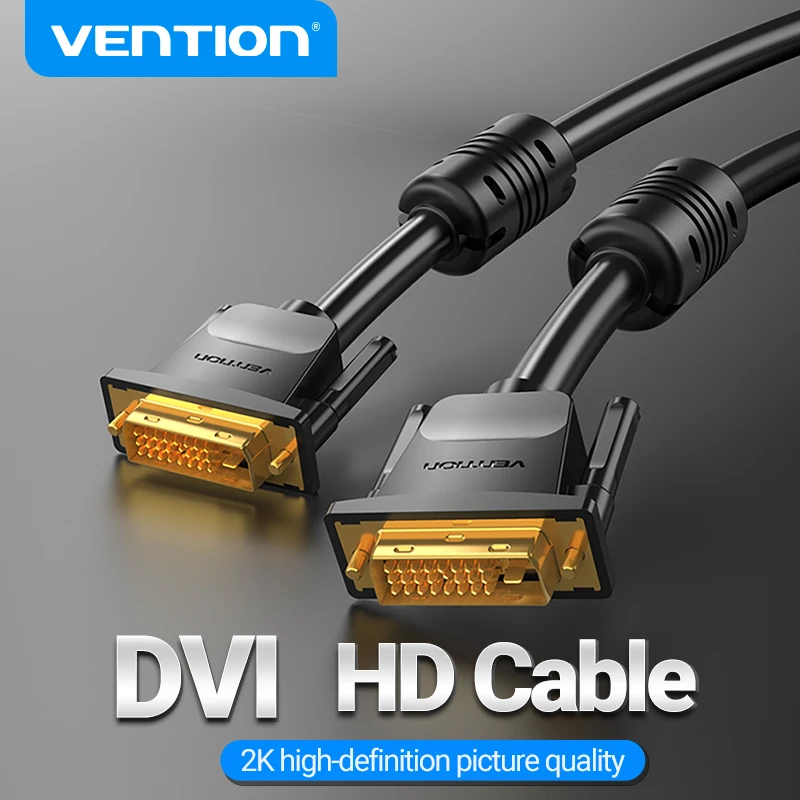 

Vention DVI Cable Male to Male DVI to DVI 24+1 Video Cable 1080P 2K Dual Link for Laptop PC Monitor Projector DVI-D Cord 1m 5m