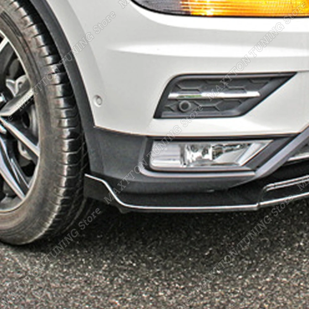For VW Tiguan MK2 3Pcs Maxton Style Car Front Bumper Lip Spoiler