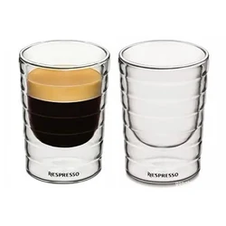Heat Resistant Double Wall Glass Mug - Handmade Transparent Drinkware for Hot and Cold Beverages (1pcs)