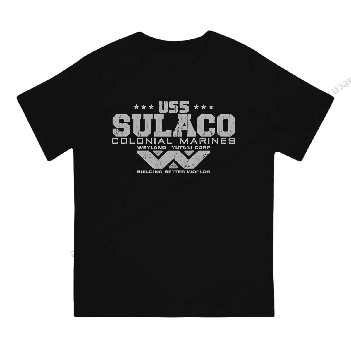 Фото Футболка с изображением солдатиков мопедов USS Sulaco мужская одежда Хлопковая мужская футболка №2