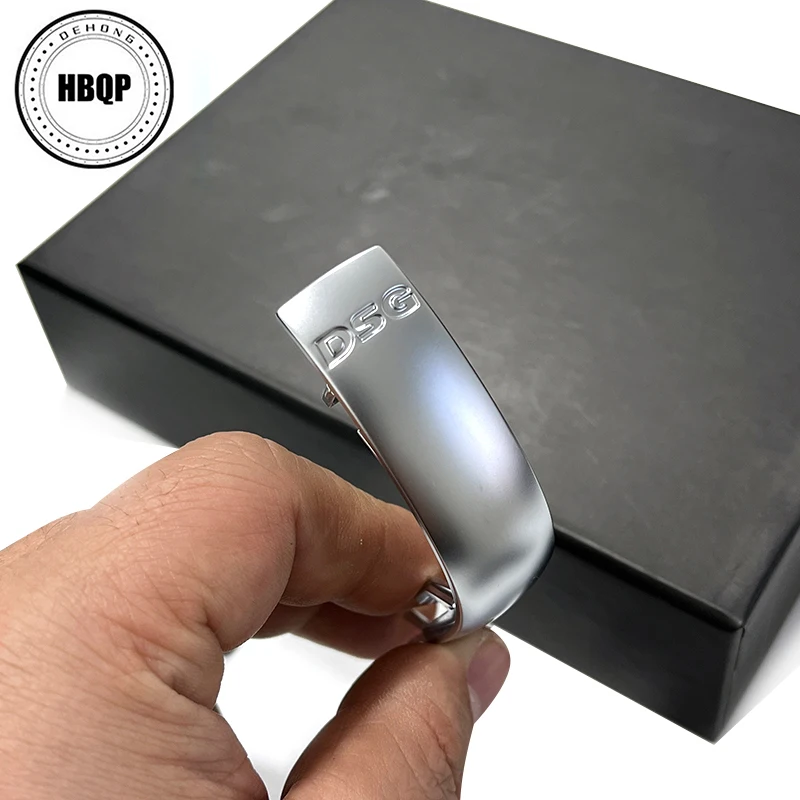 1PCS Chrome Matt With Leather Shift Knob Gear Side Cover DSG Emblem For VW Golf 6 7 R GTI Passat B7 B8 CC R20 Jetta MK6 GLI