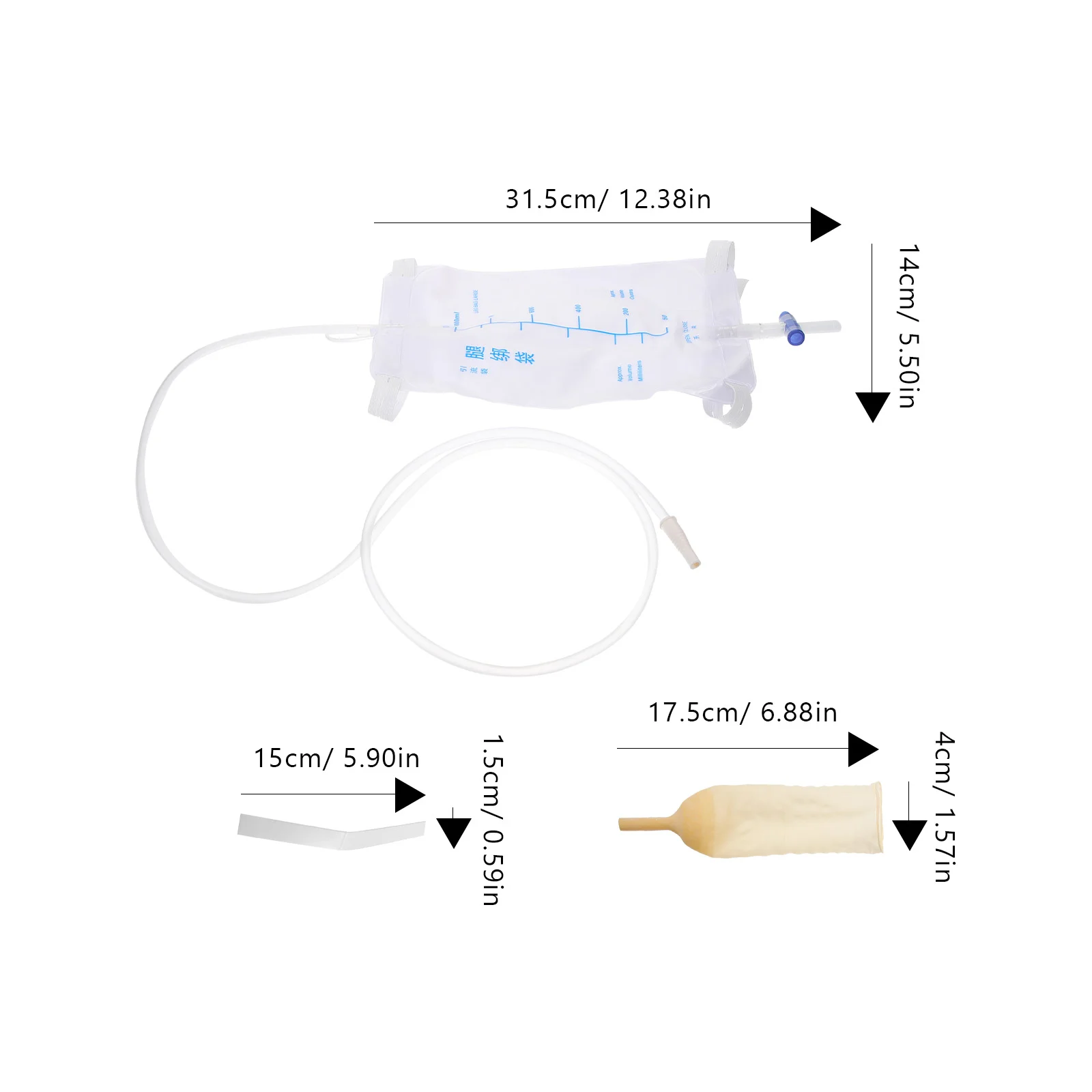 1 Set of Leg Bag Urine Drainage Bag Disposable Drainage Postoperation Supply