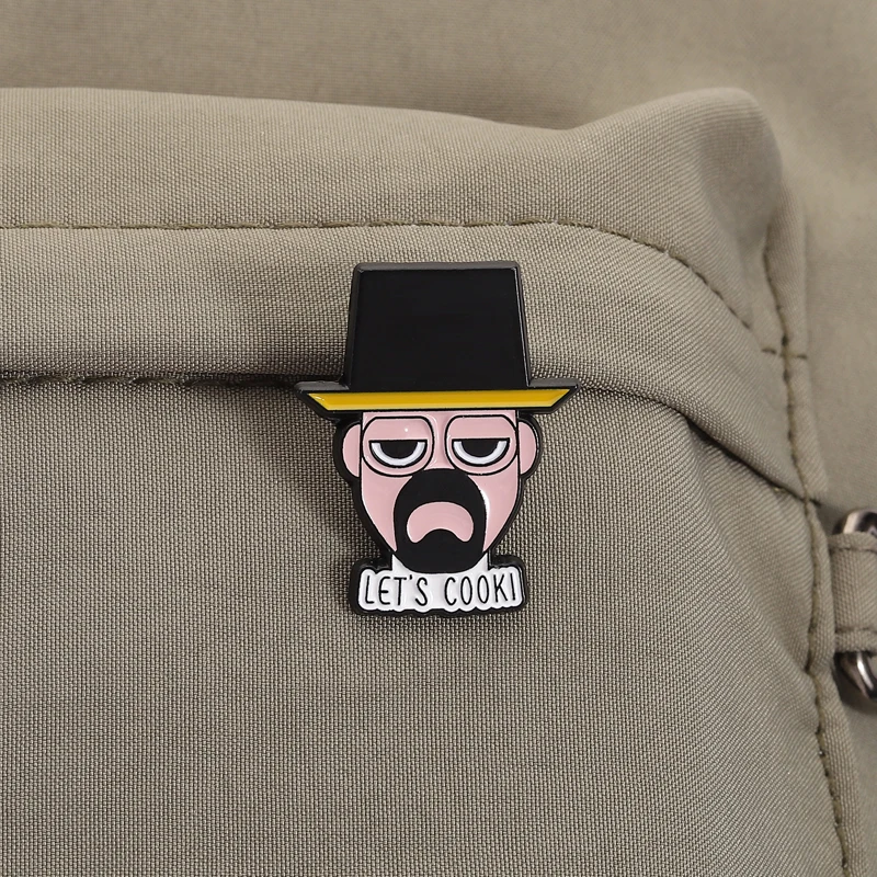 Crime Film Roles Emaille Pins Custom LET'S COOK Broschen Revers Abzeichen Kleidung Lustiger Schmuck Geschenk für Freunde