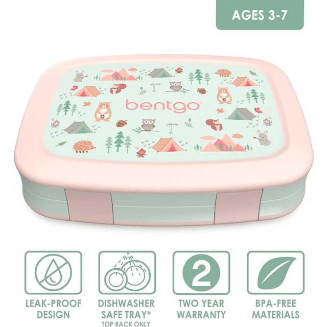 Bentgo Kids Leak-Proof, 5-Compartment Bento-Style Kids Lunch Box - Ideal Portion Sizes for Ages 3 to 7, BPA-Free, Dishwasher Safe, Food-Safe