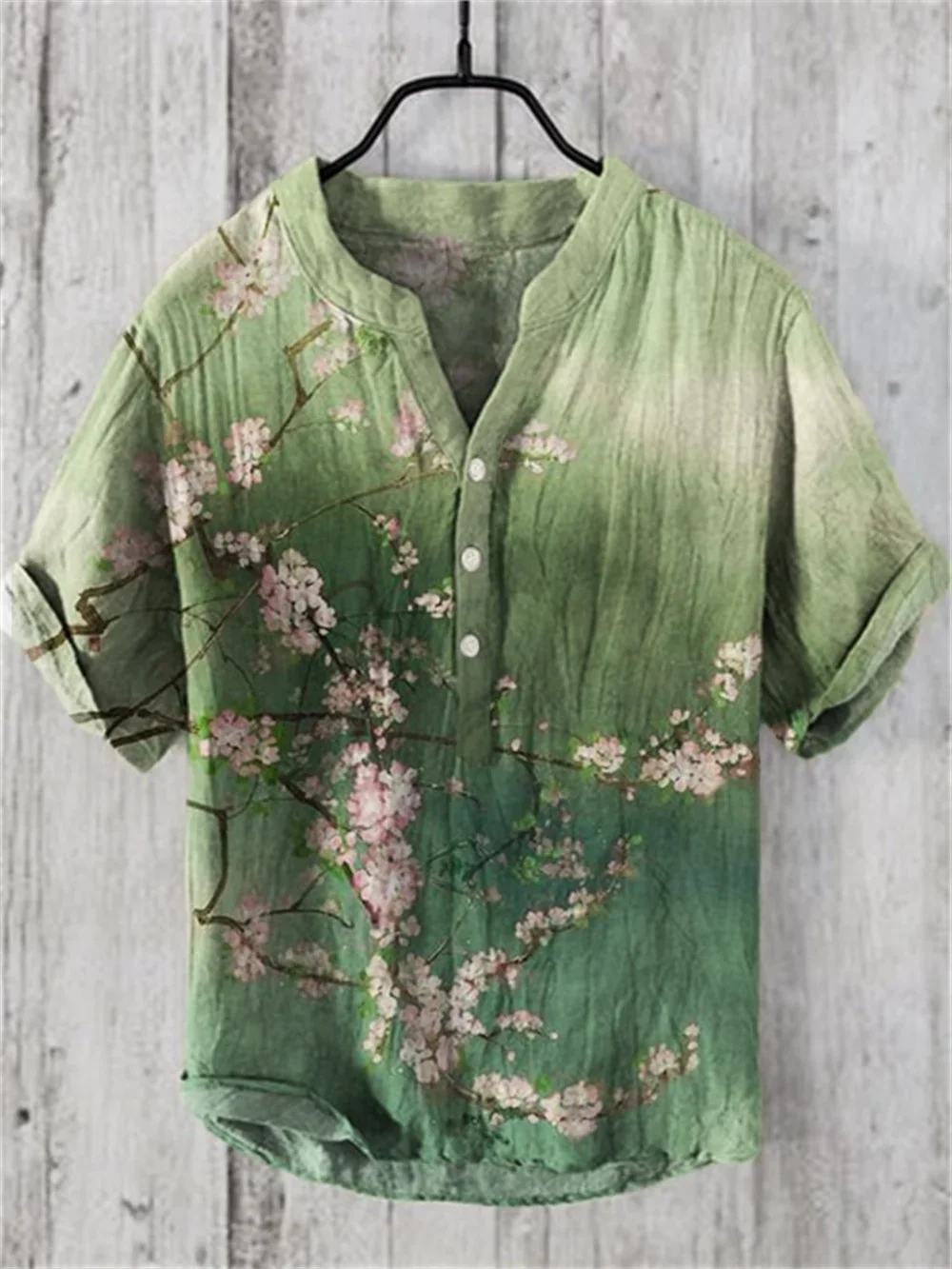 Men Women New Linen Short Sleeved 3D Printed Frog Pattern Pullover Hawaii Beach Shirt