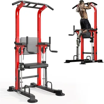 Power Tower Pull Up Bar Station,Height Adjustable Dip Stand 1