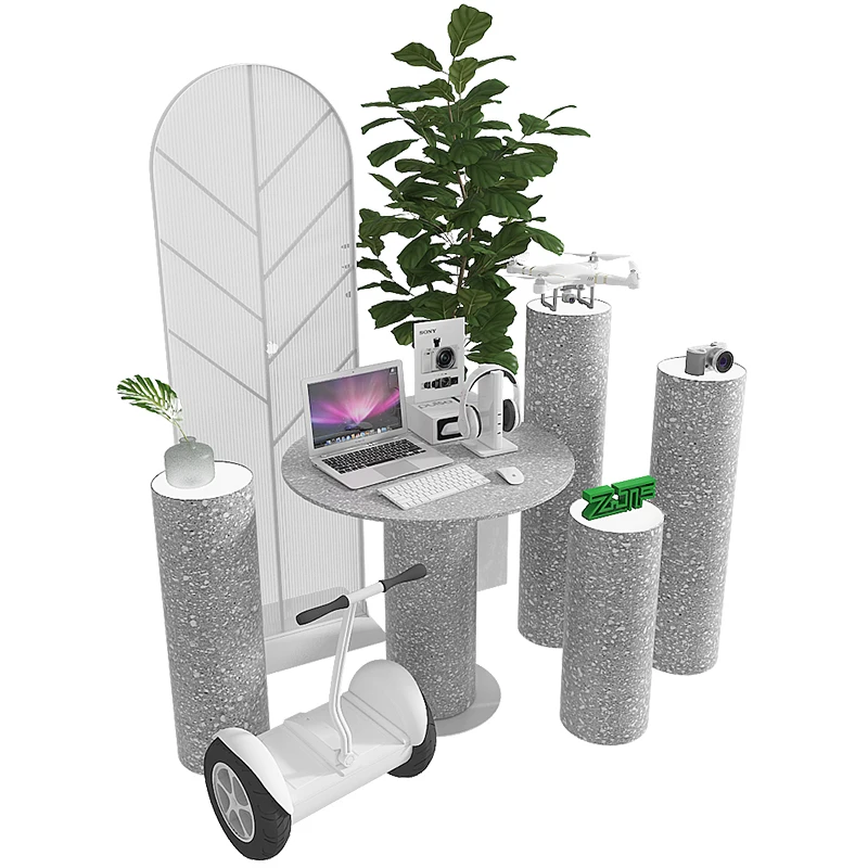 

Shoe Bag Display Stand Cylindrical Luminous Display Stand Shop round Zhongdao Display Combination