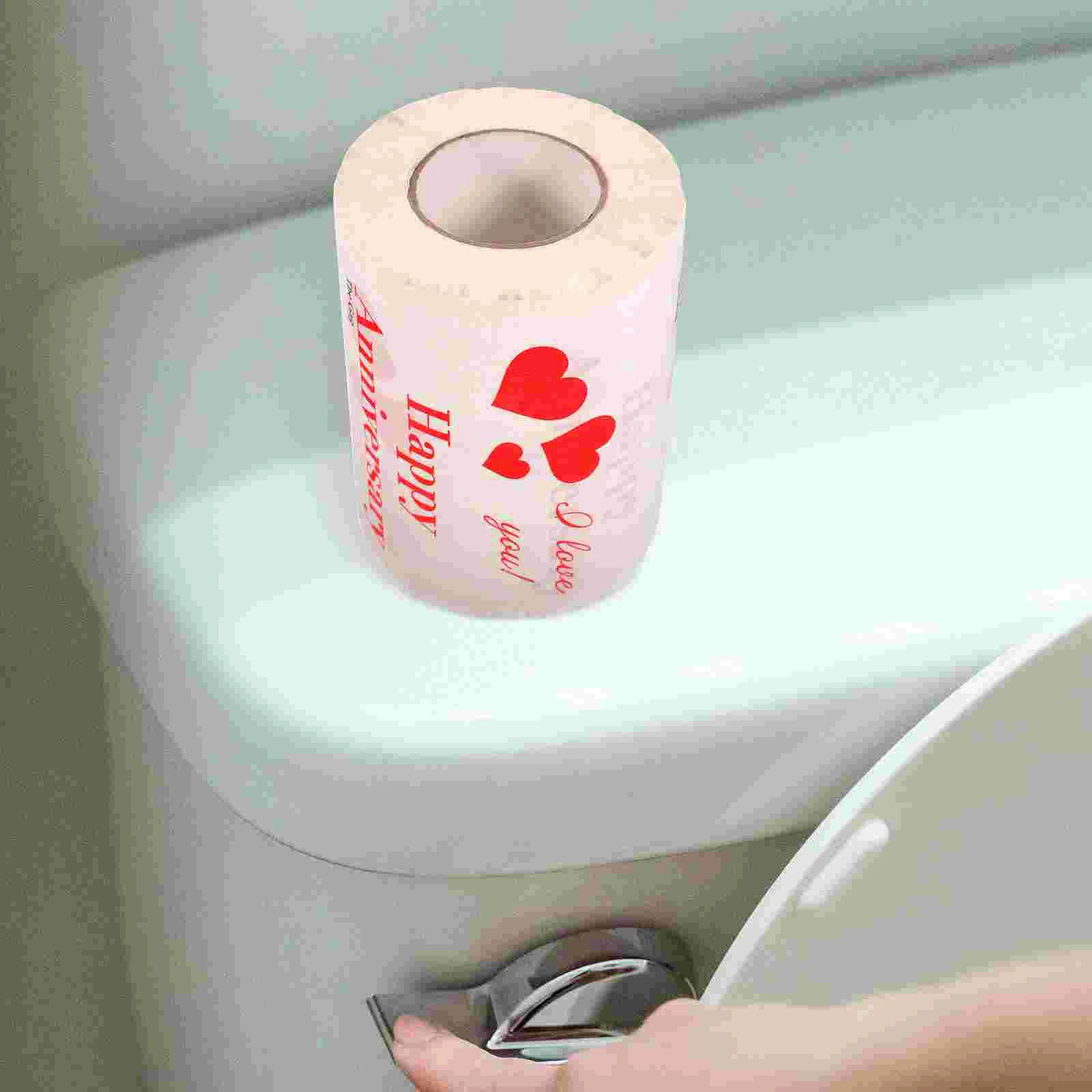 Soft Valentine Patterns Printed Tissue Toilet Paper Rolls Colored Bath Tissues Sanitary Paper Portable Bulk Supply