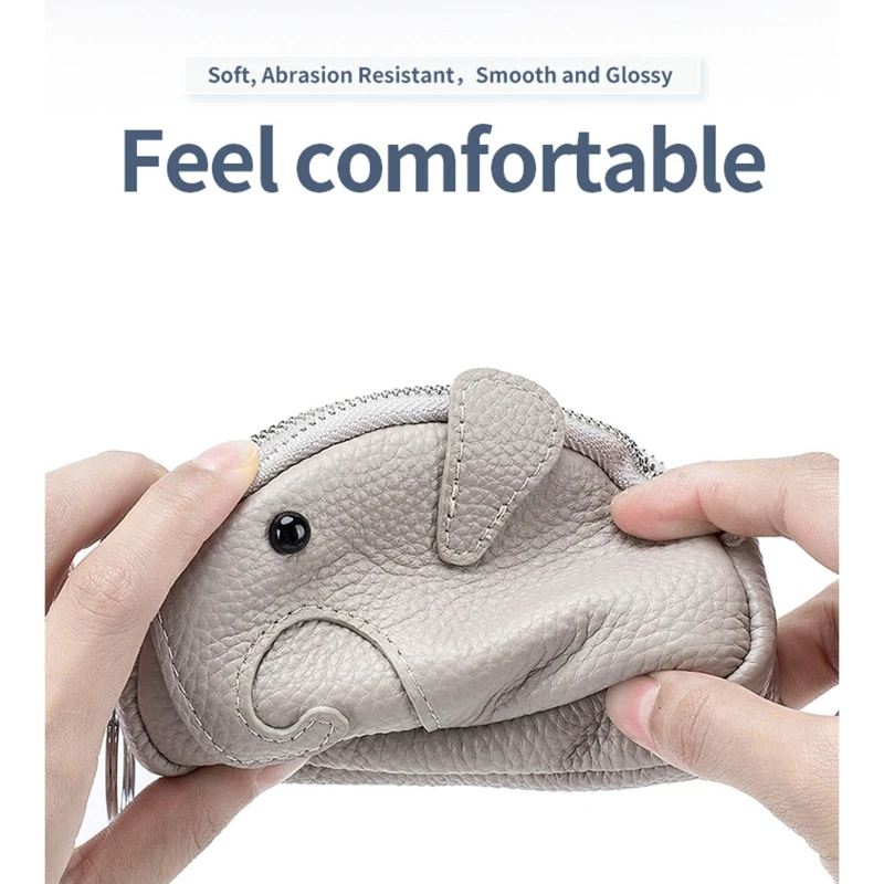 RFID Blocking Money Bag for Women Leather Casual Keychain Credit Card Holder Double Zipper Change Pocket Coin Purse