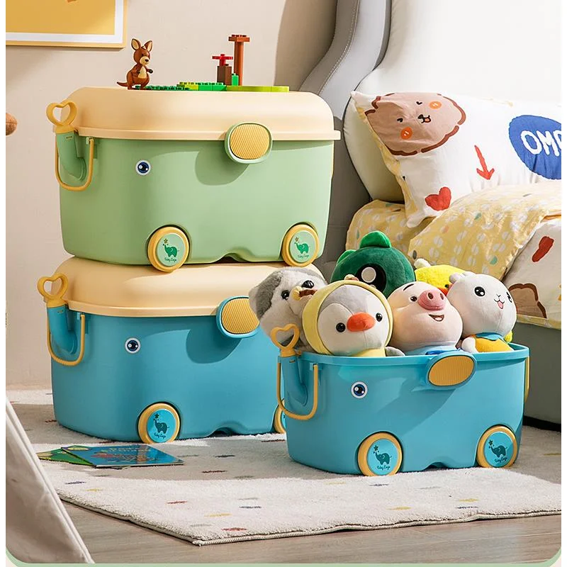 Caja Compartimentos Lego Children's Toy Storage Box Pulley Design Movable  Train Kids Toys Baby Clothes Bin Snack Box - AliExpress