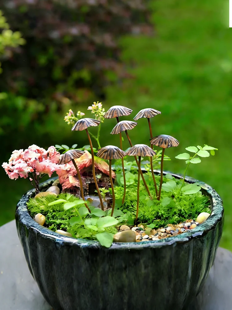 1/5/6/8/10 Stück: Retro-Pilz-Gartenstecker aus Metall, perfekt für die Frühlingsdekoration im Freien und als lustige Dekoration für Ihren Garten – Detail 3