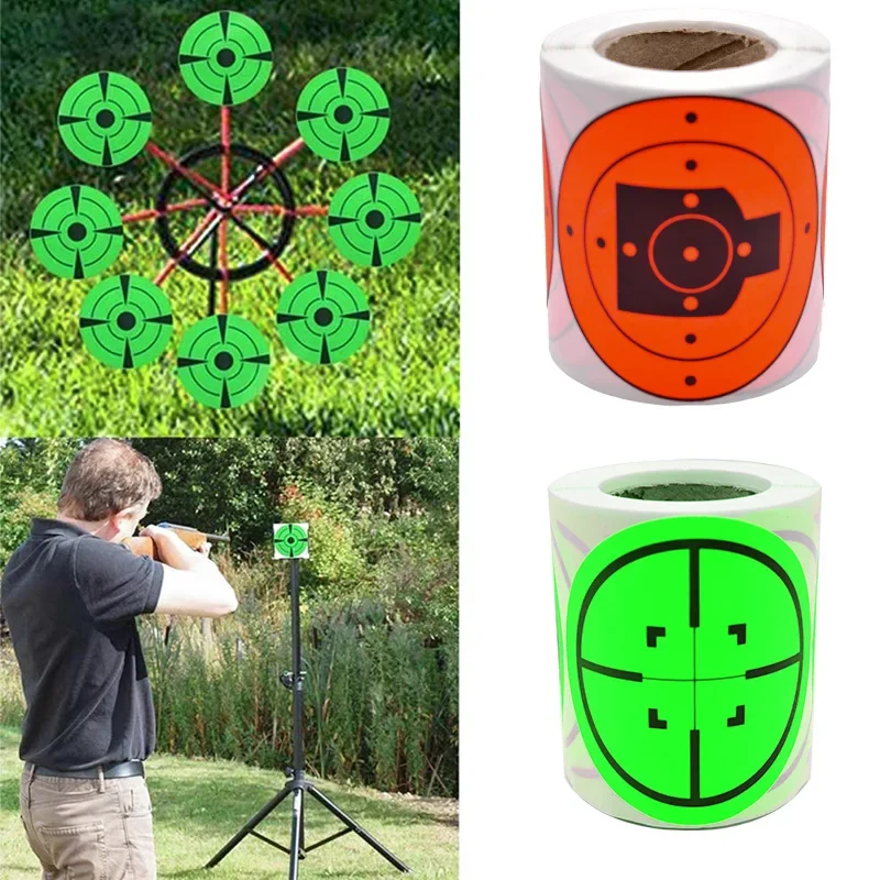 Splatter Target Stickers Bullseye Adhesive Reactive Targets for Shooting with Fluorescent Yellow Impact Shooting Targe