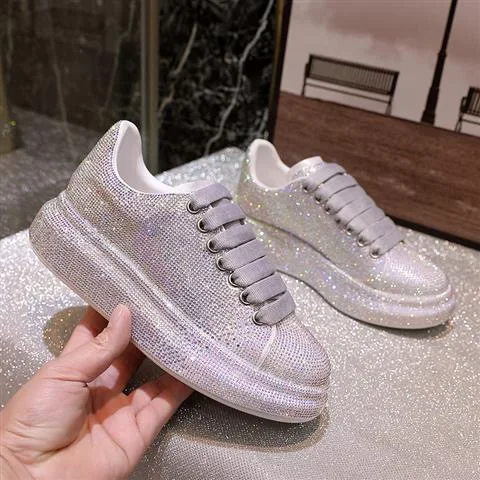 2023 Autumn Women's Shoes New Full Diamond Platform Sneakers Brand Designer  Shoes Women Sports White Shine with Rhinestone Shoes