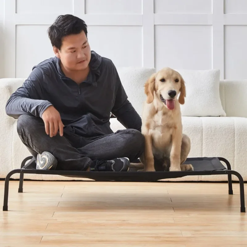 Dog Beds Breathable Dogs Bed Detachable Iron Frame Dog Beds for Large Dogs Camping Pet Camping House Washable Outdoor Pet Kennel