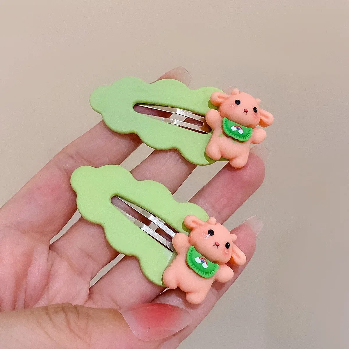 2pcs Candy Colored Cute Cloud Hair Clip Girl Broken Hair BB Clip Super Cute Cartoon Hairpin Sweet Student Accessories