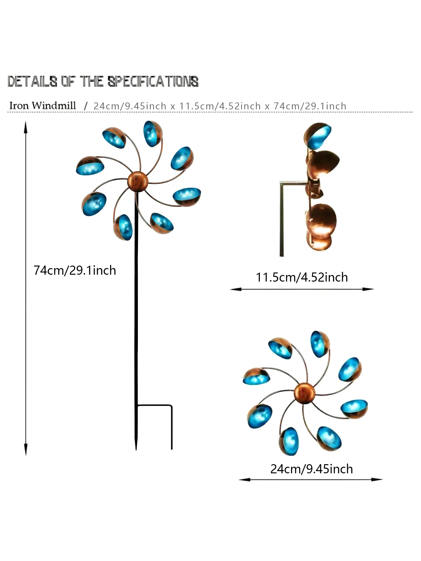 Metal Wind Rotator for Garden Outdoor Flower Shaped Windmill Courtyard Art Decoration Rotating Windmill Wind Gyro Iron Art garden art decor windmill toys garden windmill wind spinner