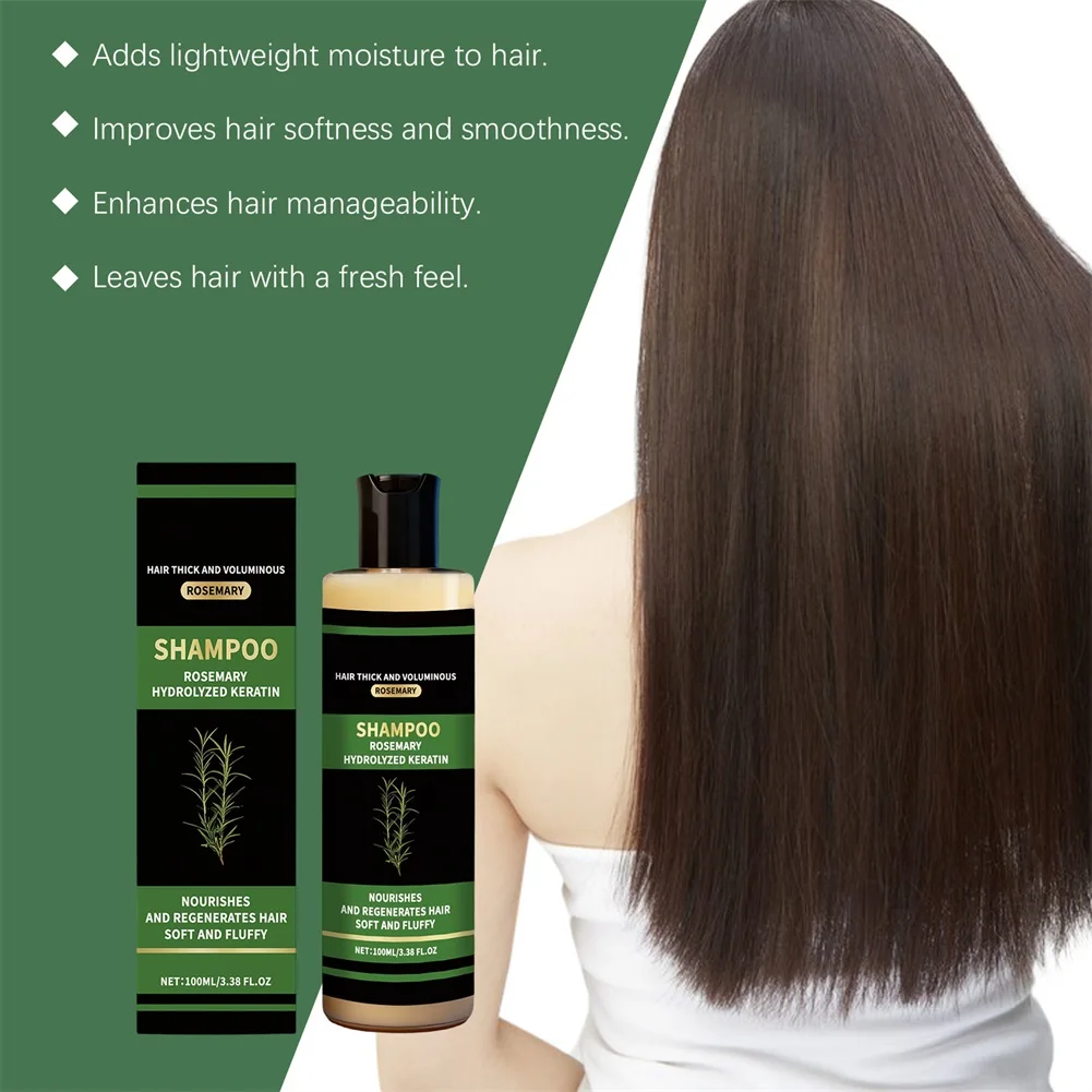 Shampoo al Rosmarino per Donne e Uomini - Shampoo Naturale Infoltente e Rinforzante con Cheratina Idrolizzata per Capelli Diradati e Anticaduta - immagine 2