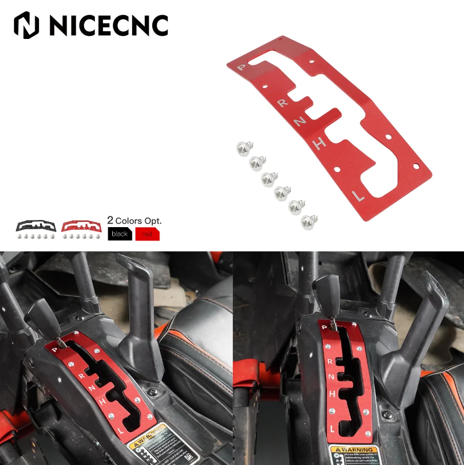 NICECNC Black Shift Gate Plate Panel For Can-Am Maverick X3 (2017-2022) - Billet Aluminum CNC Machined