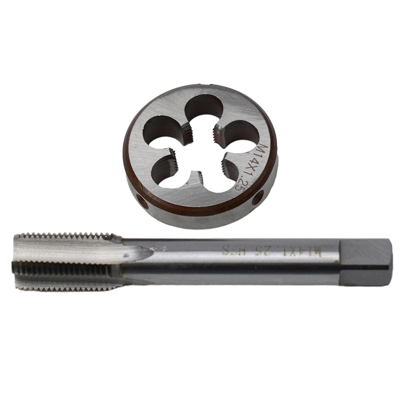 

2pcs Tap And Die Left Hand Tap Round Die M14*1.25mm Metric Thread Metal Set For Metalworking Manual Tools Accessories