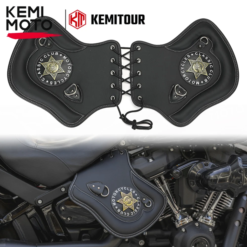 Universal PU Leather Heat Saddle Shield Deflector For Harley Touring – Brown – 1-Year Warranty