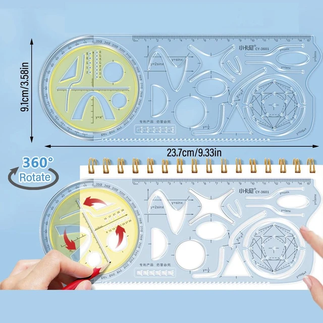 Multifunctional Geometric Ruler CY-3601 Math Instrument Set