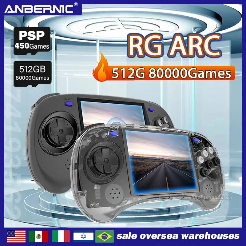 ANBERNIC RG ARC Retro Games 4.0INCH 640*480 Handheld Game Console LINUX Android System 512G 80000Games RGARC-S RGARC-D