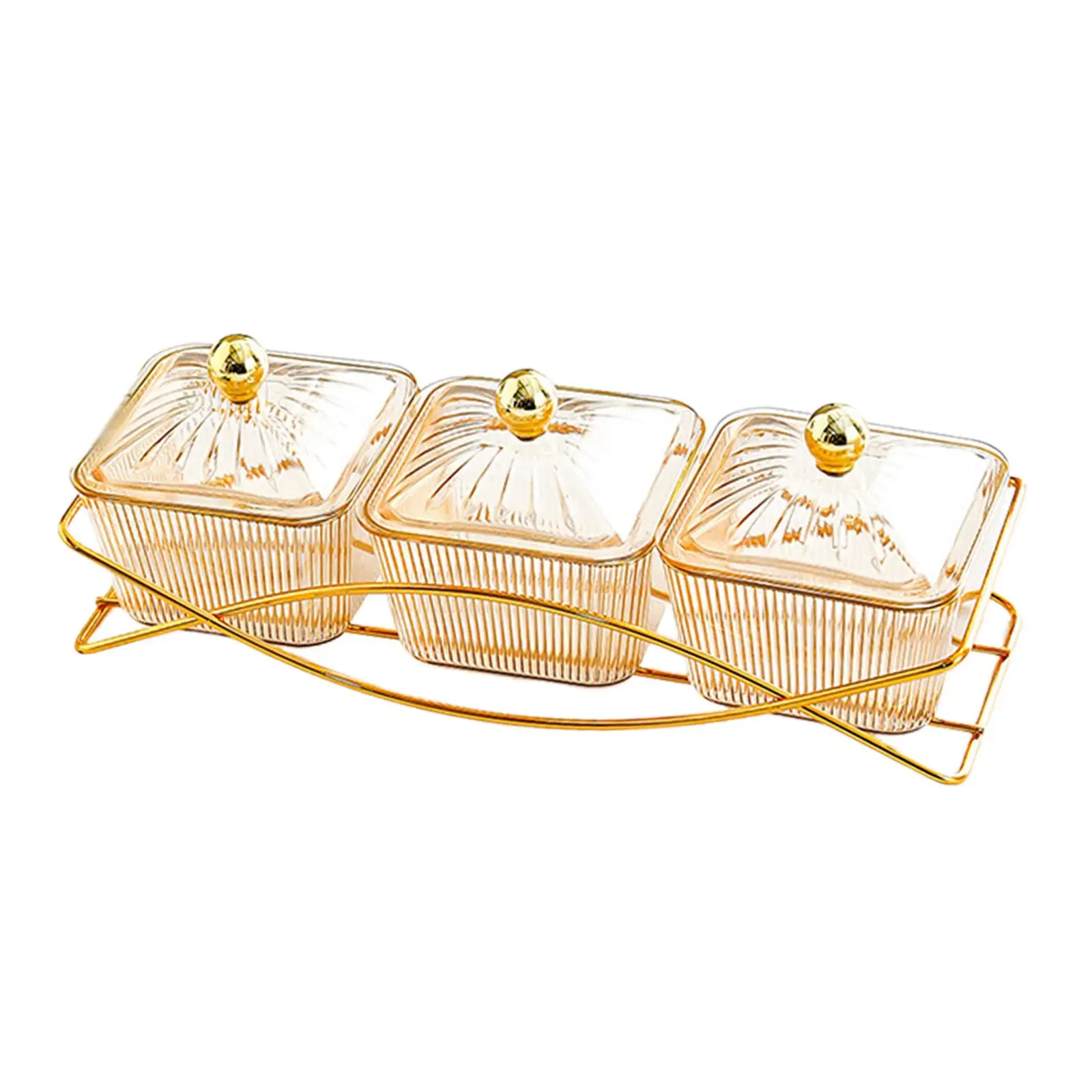 3 Snack Serving Bowls with Lid and Handle Nordic Fruit Snacks Serving Platter for Sweet Cookies Appetizer Wedding Nuts Home