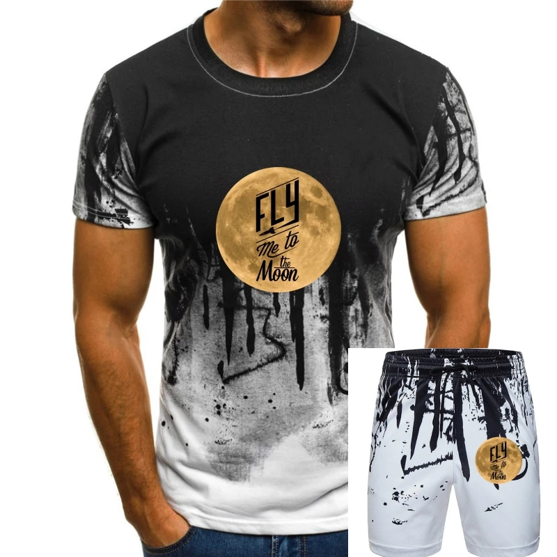 

Новинка Мужская женская футболка с надписью «FLY ME TO THE MOON» Фрэнк Синатра американский размер