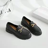 2022 New Lefort Shoes Spring Autumn British Style Vintage Small Gold Buckle Round Toe PVC Thick Bottom Lefort Shoes 3