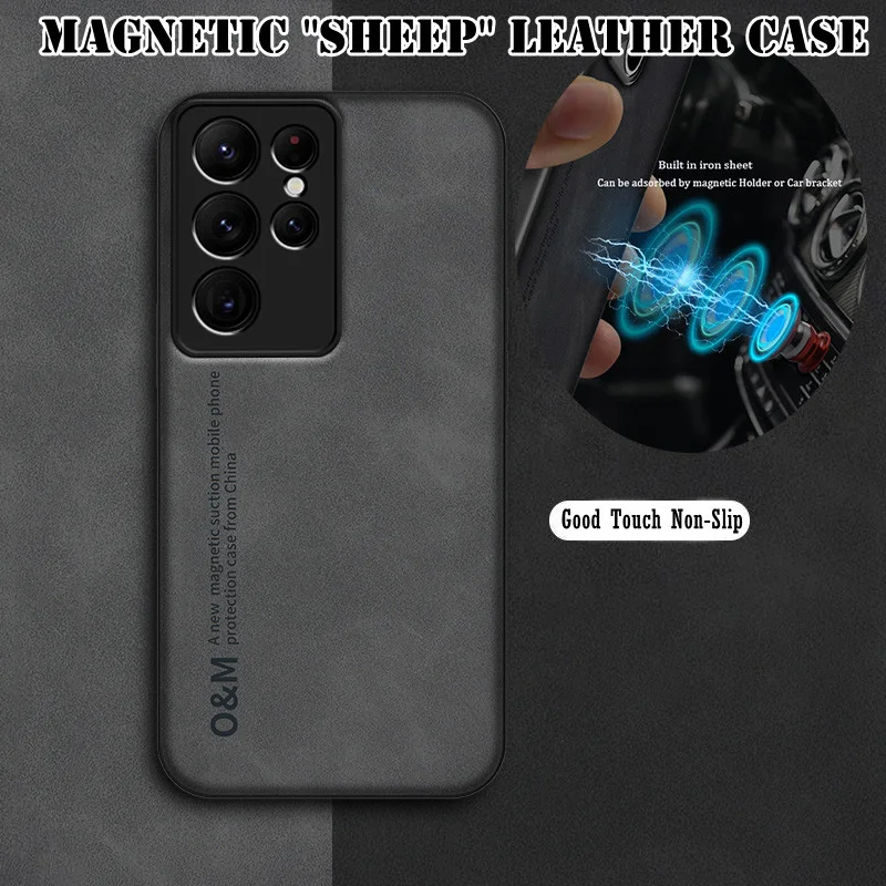 Coque de téléphone en cuir magnétique, étui souple en fer à aimant intégré pour Samsung Galaxy S10 S20 S21 FE S22 S23 Plus Note 9 10 20 Ultra_voghion.com