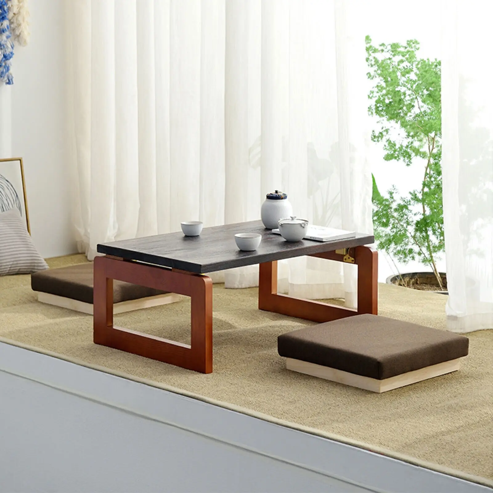 Folding Indoor Coffee Table Modern Flodable Wooden Home Laptop Coffee Tea Picnic Furniture Table