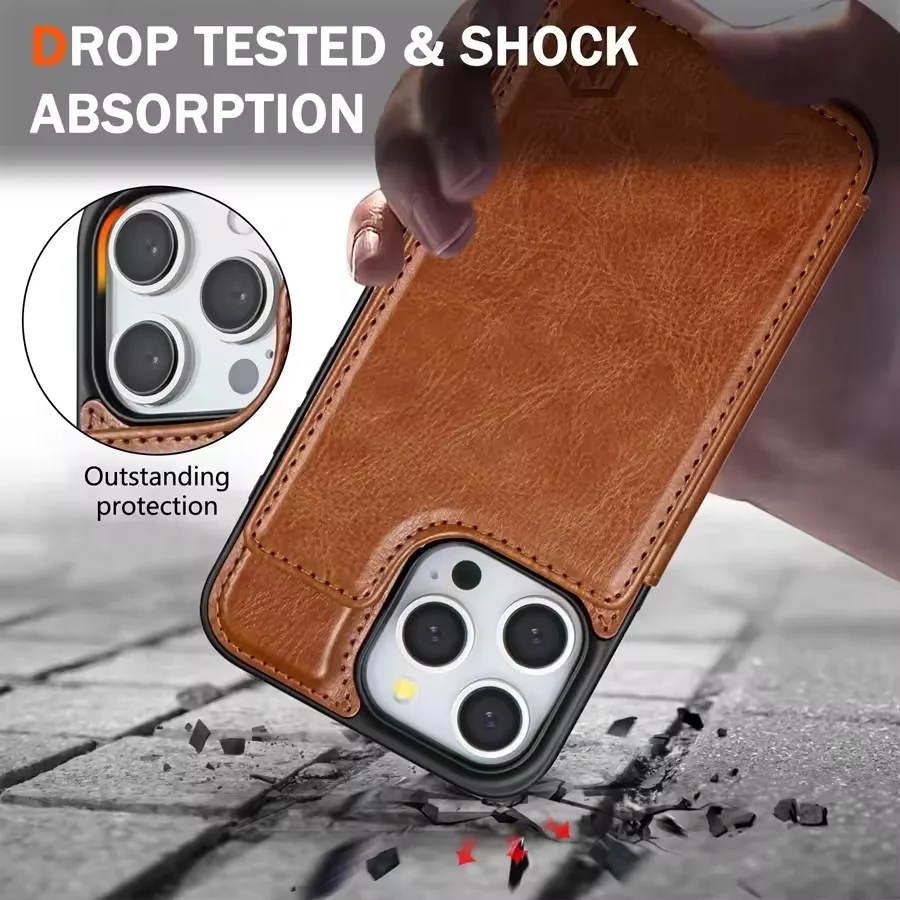 Premium RFID Blocking Magnetic PU Leather Wallet Phone Case - Anti-Theft Protection