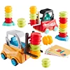 Children's Engineering Truck Forklift Press Shovel Toy Car Suit Education Stacking Toy Board Game for Party Boys Birthday Gift 6