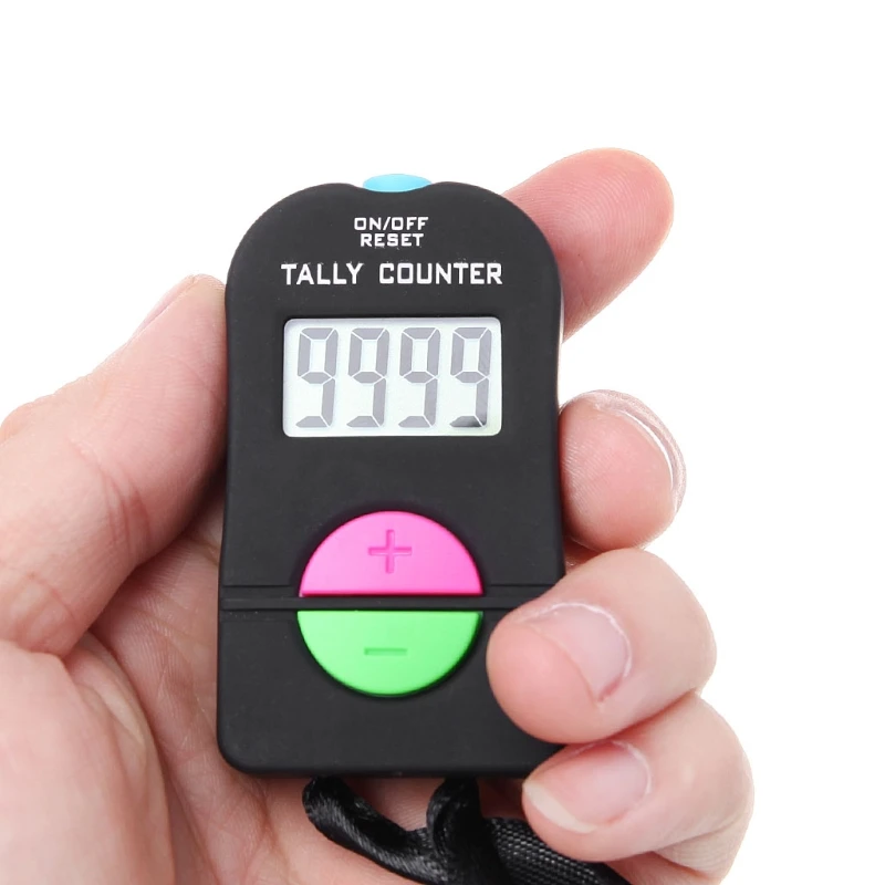 Hand Tally Counter Electronic Counter 4-digit Digital Electronic Counter with Sound Manual Reset Tally Decompression Finger Tool for Meditation
