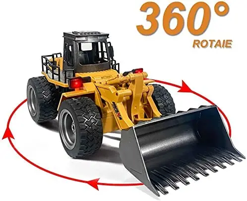 Huina 1532 1/18 Rc Bulldozer Alloy Tractor Model RC Crawler 2.4G Radio Controlled Cars Trucks Engineering Cars Children Toys Boy 3