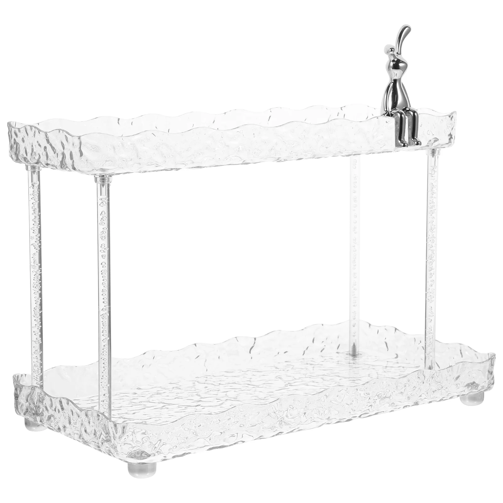 

Clear 2 Tier Bathroom Counter Organizer Standing Rack Desktop Shelf Makeup Organizer