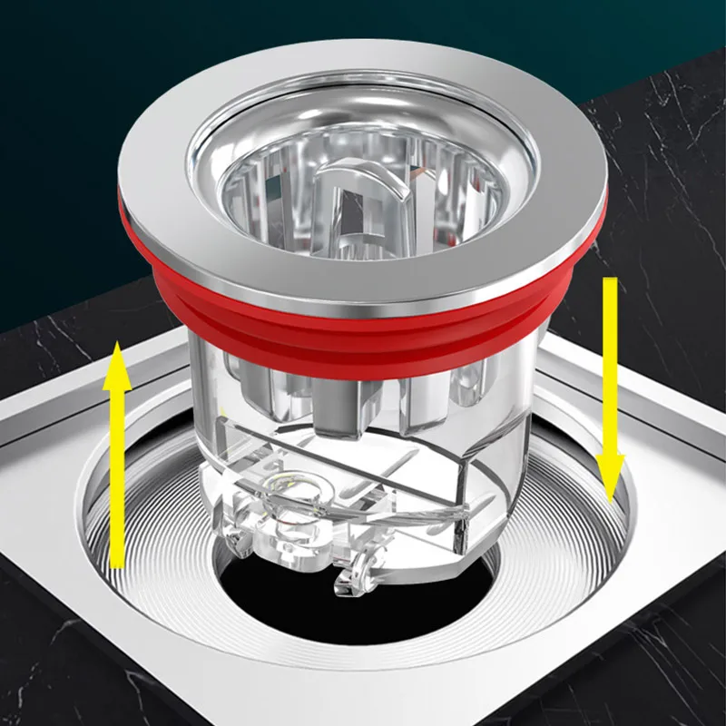 Kitchen Bathroom Floor Drain  Anti-Odor Magnetic Suction Floor Drain Removable Hair Strainer Drain Sewer Accessories