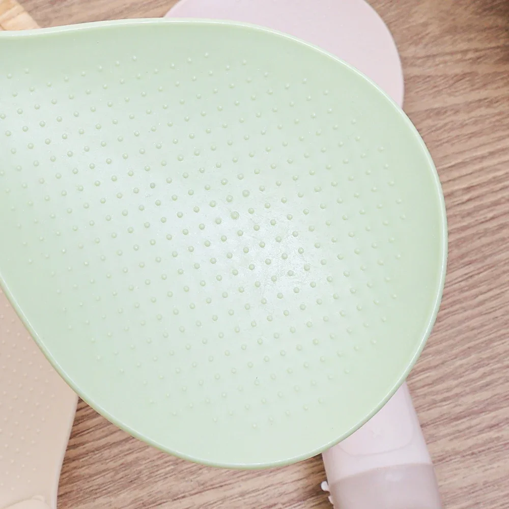 Suction Cup silicone cooking spoon plastic rice spoon cooking scoop Rice Spoon Can Stand Upright Non-stick Rice Cooker Scoop High Temperature Resistance Tableware Kitchen Storage Tools