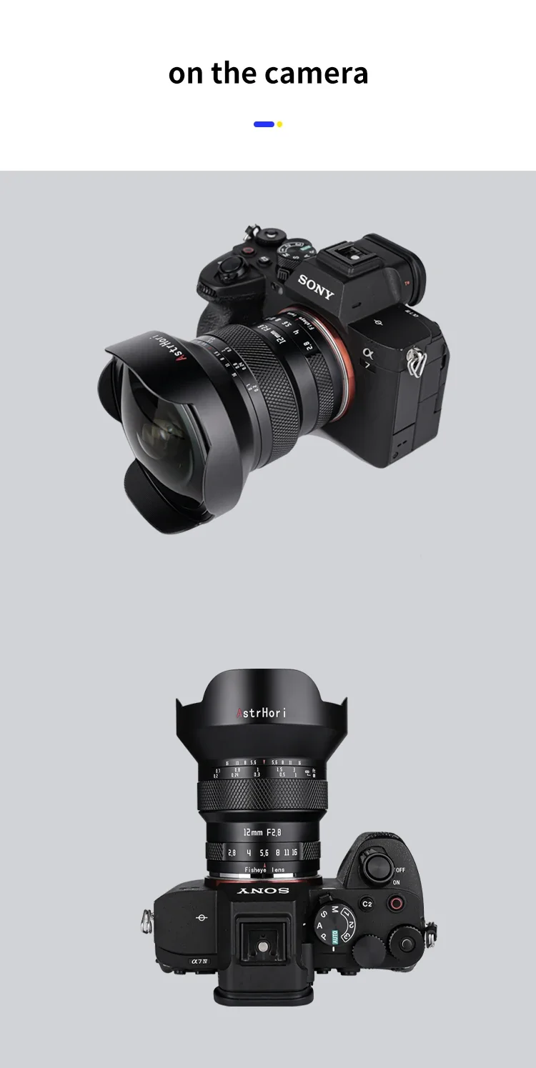 AstrHori MF 12mm F2.8 Full Frame Camera Lens 185° Ultra Wide Angle Manual Fishey