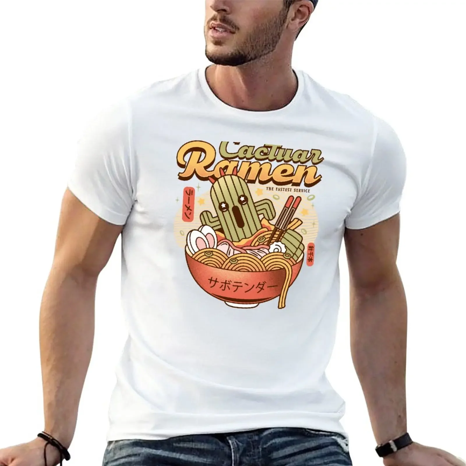 

Cactuar Ramen Vintage T-Shirt plus sizes plain Blouse Men's clothing