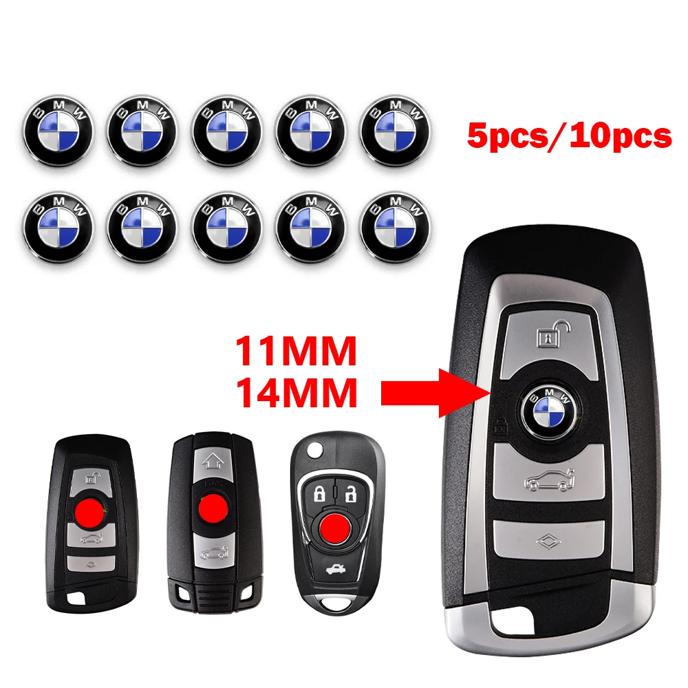 Car Sticker Protector 2/5/10pcs 11/14MM Car Lock Keyhole Protection 3D Aluminum Auto Key Shell Badge For BMW E46 E90 E60 F10 F30 E39 E36 F20