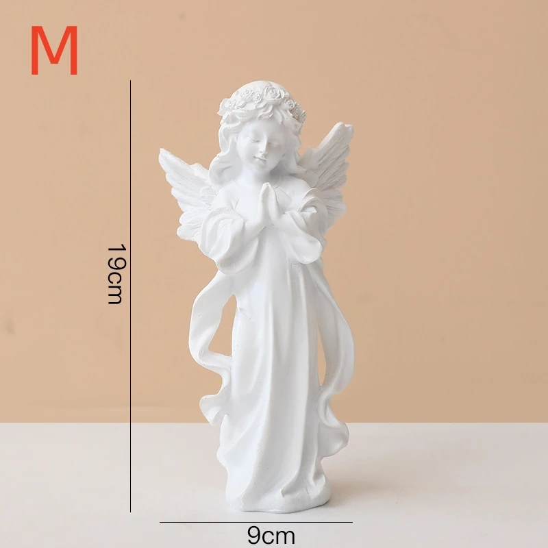 Description Picture 3 of itemLarge Size Praying Angel Resin Statues Desktop Art Figurine Decoration Home Office Cabinet Angel Decor Sculptures & Figurines