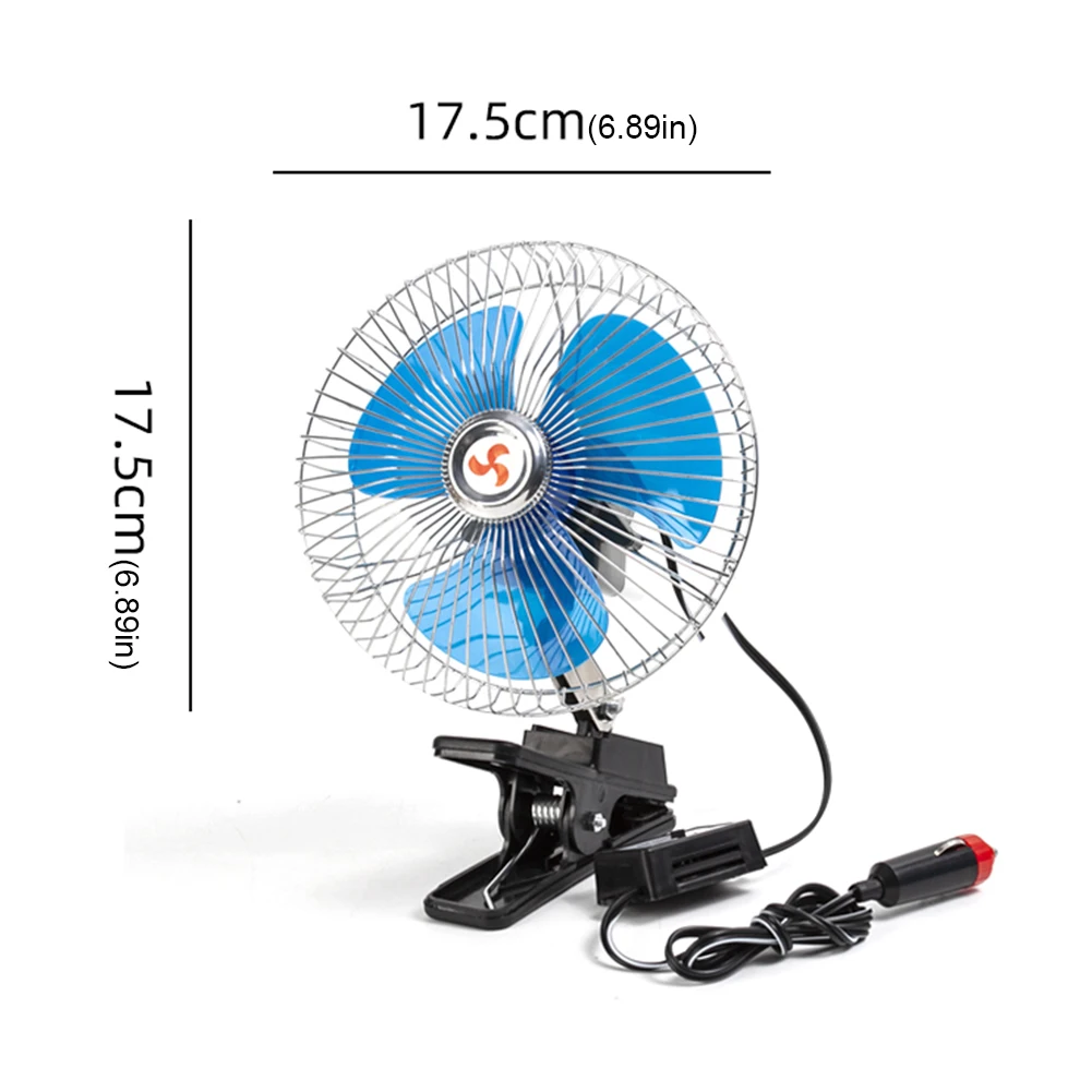 Portable Metal Car Fan with Adjustable Speed for Vehicle Cooling