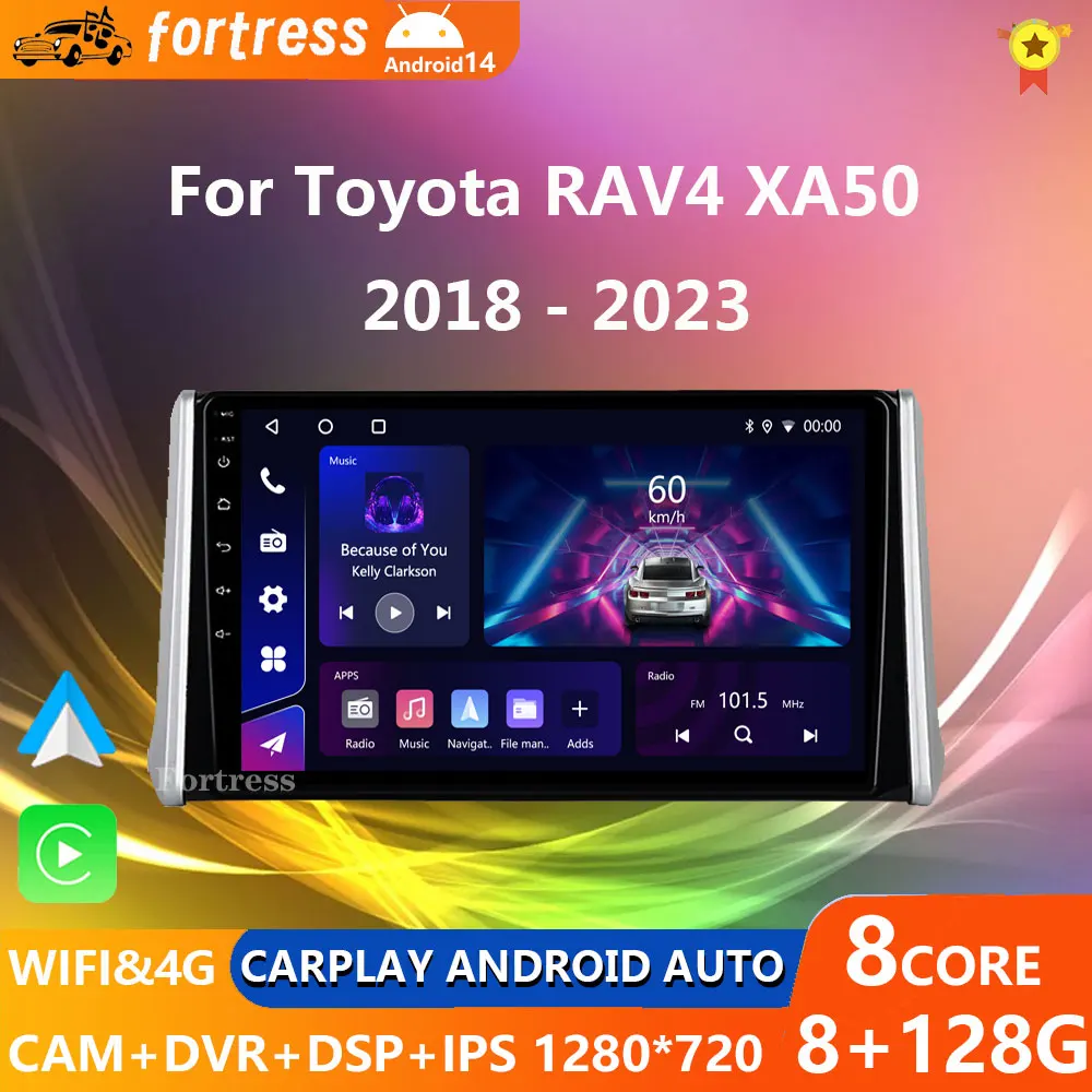 For Toyota RAV4 5 XA50-Car Radio Multimedia Video Player Navigation GPS Android 13 No 2din 2 din dvd