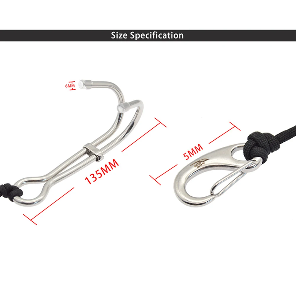Double Head Diving Hook Drift Reef Hook Portable Stainless Steel Dive Underwater Hook Corrosion-Resistant Outdoor Accessories 6