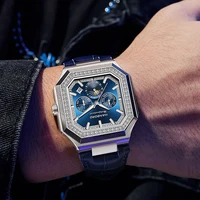 Montre mécanique automatique pour homme HANBORO, carrée, multifonctionnelle, tendance mode 5