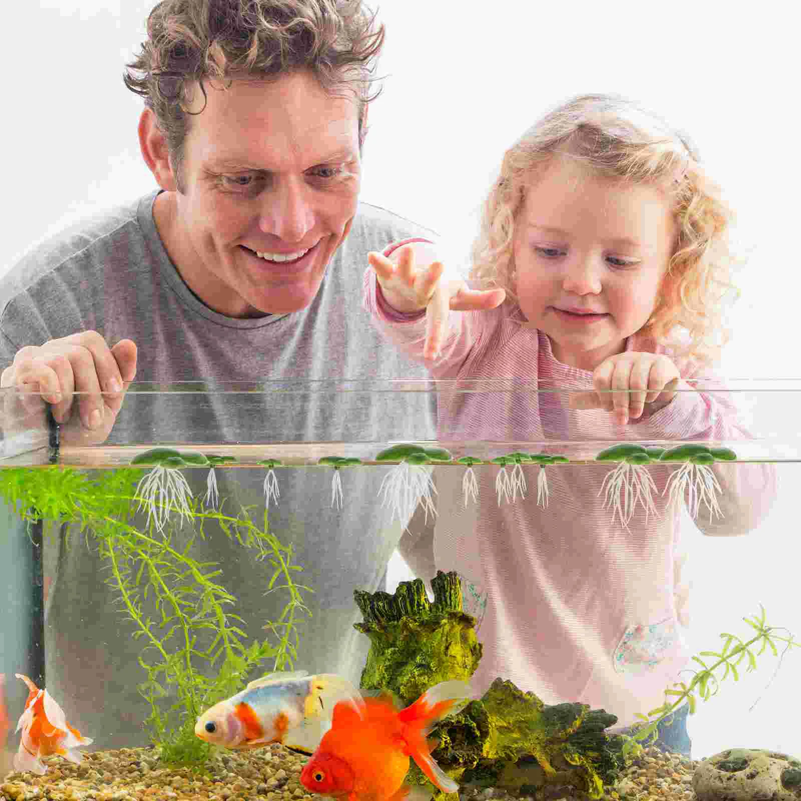 2 Packs/36PCS Artificial Plant Duckweed Plants Fish Tank Grass Aquarium Fake for Realistic Leaf