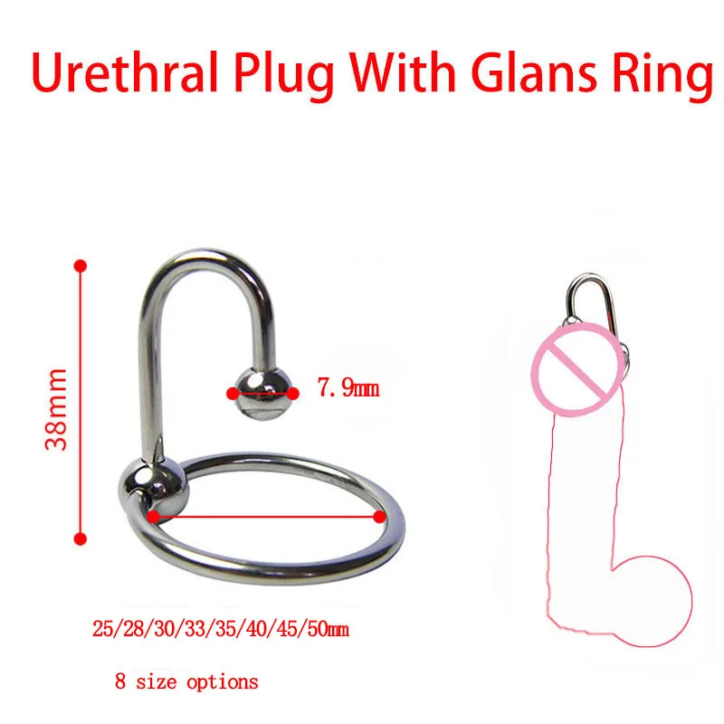 Plug urétral avec anneau de gland - 30 mm