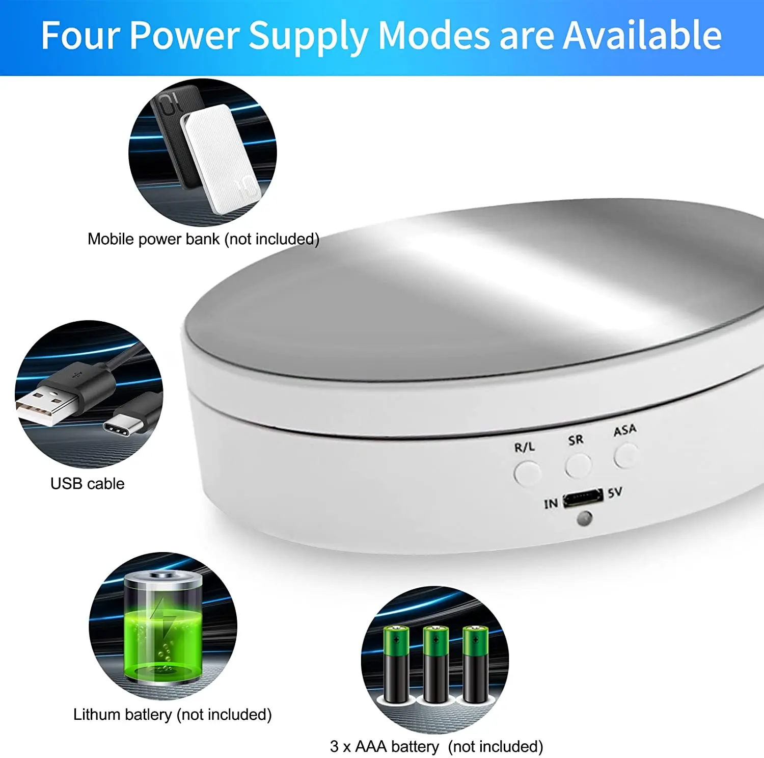 14cm Turntable Display Stand 360 Motorized Rotating Display Stand For Photography Products And Displays Max Load 6.6 Lbs Video